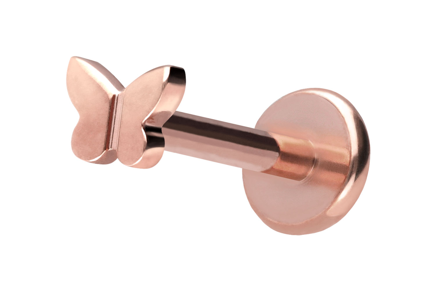 Titan Labret Piercing mit Push Fit SCHMETTERLING